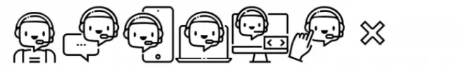 Square Line Icons Social Chat