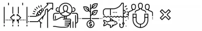 Square Line Icons Social Grow