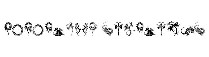 Tribal Dragons Tattoo Designs  Descarca Fonturi Gratis